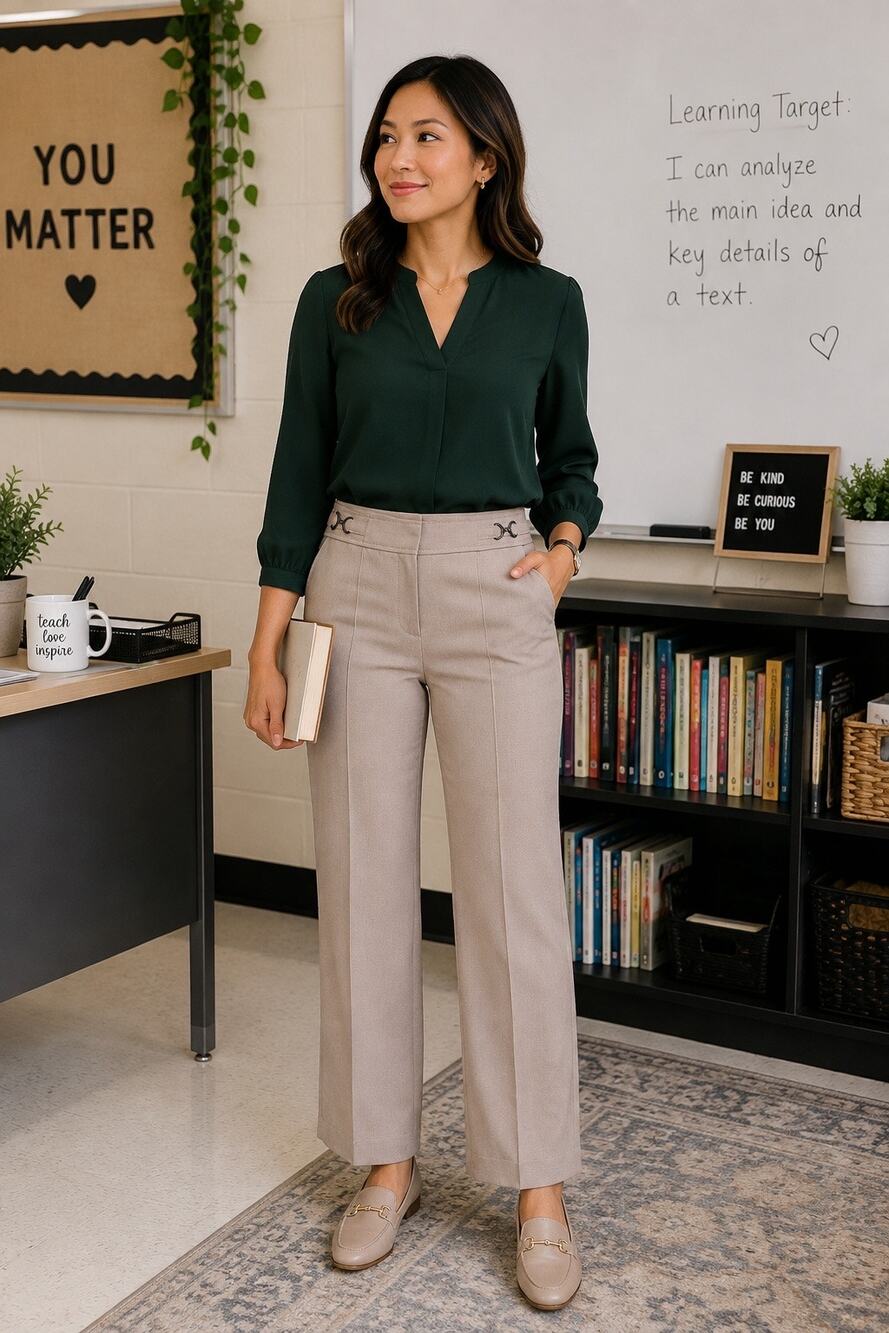 Ann Taylor Petite Classic Wide-Leg Dress Pants / Trousers - Beige - Size 0P